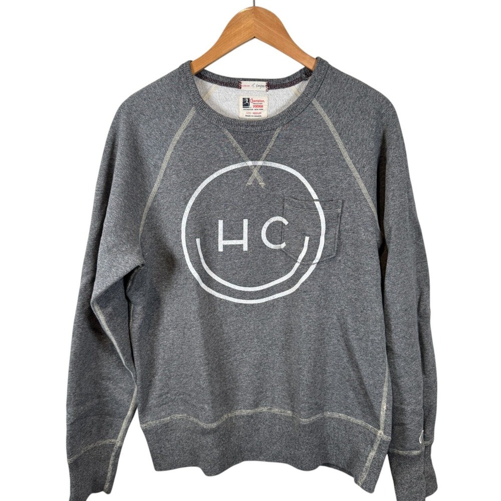 RARE Champion x Todd‎ Snyder Gray Sweatshirt Crew Neck Pocket Size Medium Canada